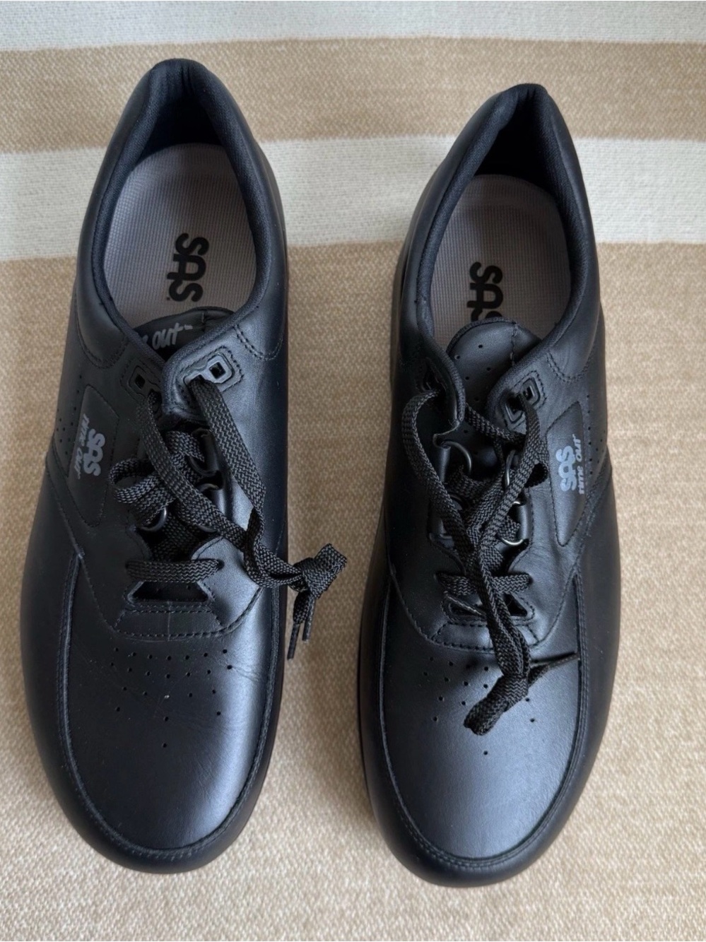 SAS Men’s Black Tome out lather Lace-Up Comfort Sneakers size 11.5 new
